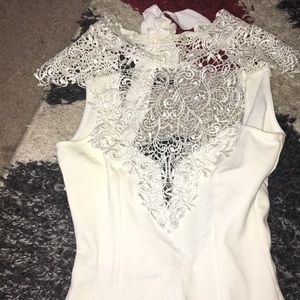 White lace mini dress